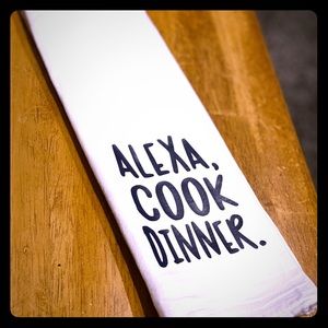 Alexa Cook Dinner Tea Towel Navy Blue Lett…